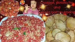 Chatpat potato fry and potato ball mukbang 
