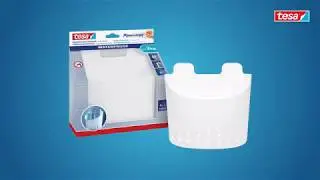 tesa Powerstrips&reg; Waterproof Basket Large - shower caddy for shampoo and other bathroom accessories