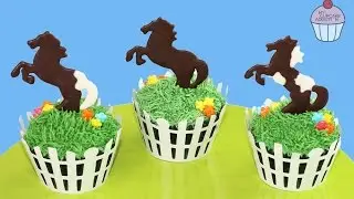 How to Make HORSE CUPCAKES! Simple Spring Pony Race Cupcakes | My Cupcake Addiction