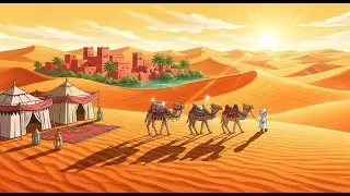 Soft Desert Wind in Morocco | Peaceful Chibi Anime Ambience for Gentle Relaxation