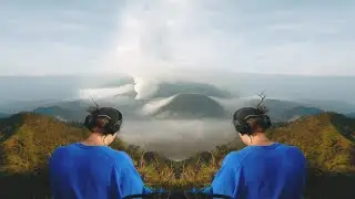 Sunrise DJ Set on cloudy Volcano, Tropical House | Bromo Vulcano, Java Indonesia