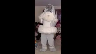 Grey Easter Bunny Fur Tutu Full suit video