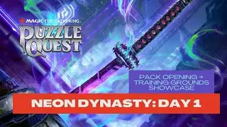 Neon Dynasty: Day 1 - Pack Opening + Eater of Virtue Showcase | Magic The Gathering Puzzle Quest