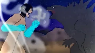 Godzillasaurus vs Eren Yeager | Godzilla Minus One vs Attack on Titan | (StickNodes Animation)