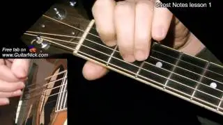 GHOST NOTES - Guitar Lesson 1 WITH TAB - by GuitarNick