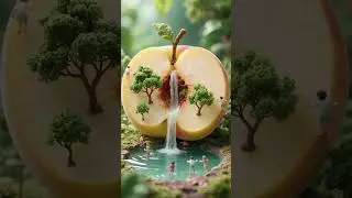 Magical Peach Waterfall | Miniature Fantasy World Animation #short #miniaturefantasy #miniature
