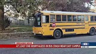 School bus collides with parked van in northeast Lincoln