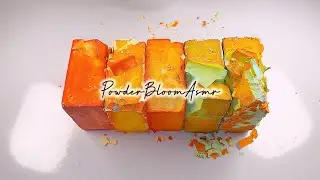 Crisp Citrus Crunch🍊🍋🍋&zwj;🟩 | Powder Bloom Asmr #gymchalkasmr #dyedgymchalk #crunchycrumbles #asmr