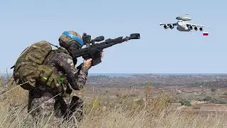 Ukrainian ambush sniper rifle intercepted a low-altitude Russian A-50 early warning aircraft