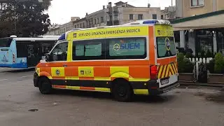 Ambulanza SUEM 118 San Don&agrave; di Piave in emergenza- Ambulance responding code 3