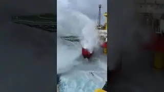 What Happens When a 100ft Wave Hits an Oil Rig? #northsea #ocean #ship #storm #bigwaves #waves