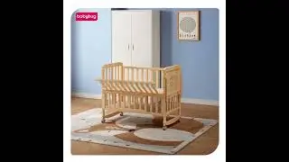 Babyhug 6 in 1 Baby Cot with Rocking Function - Beige