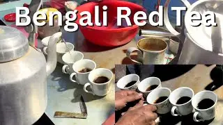 Bengali Red Tea Recipe | Tea With Ginger Tea Leaf Sugar Tea And Water | Street Food In Bangladesh