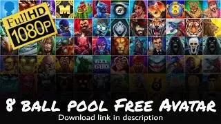 8 Ball Pool paid 😍 Avatars Free Pure Minclip Account Avatars Tricks 100+ Avatar 8 Ball Pool Lover