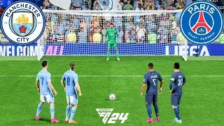 FIFA 24 | Ronaldo Haaland vs Messi Mbappe | Man City vs PSG | UCL FINAL | Penalty Shootout - PS5