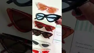 Cat Eye Sunglasses for Women Vintage Retro Narrow Cateye Frame Trendy Sun Glasses