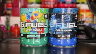 MIXING MY FAVORITE GFUEL FLAVORS TOGETHER - GFUEL MIX REVIEW (TROPICAL RAIN + ICE SHATTER)