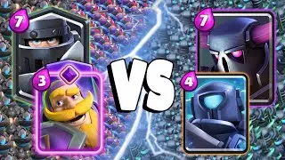 MEGA KNIGHT + EVOLVED KNIGHT VS PEKKA + MINI PEKKA - Clash Royale Battle #598