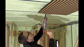 Installing acoustic ceiling panels in our box truck build #rvlife #rvlifestyle #rvliving #vanlife