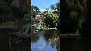 Bike jump into a dam!