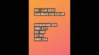 DU-LLB 2022, 2ND CUT OFF LIST. #shorts #india #law