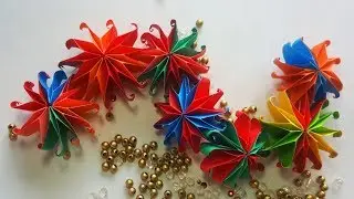 Paper Garland, Hanging Flower, Christmas Craft || Paper Craft Ideas #86