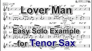 Lover Man - Easy Solo Example for Tenor Sax