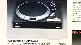 Catalog JVC Turntables Prices written in English