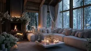 The Quiet Winter Cabin: Relaxing Piano Music with Fireplace Sounds for Anxiety Relief