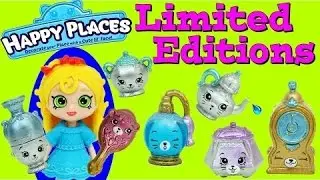 Happy Places Shopkins LIMITED EDITIONS Complete Collection All 8 + Shoppies Mini Dolls Dress Up Toys