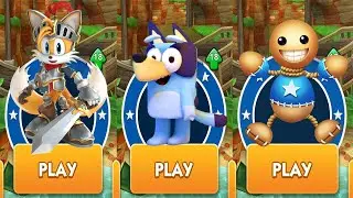 Sonic Dash -Valliant Tails против Bluey 3D Runner против Buddyman Run против всех боссов Zazz Eggman