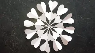 How to make paper snowflake heart shape design /diy paper cutting /Origami paper cutting design 