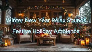 Cozy Christmas Veranda Ambience ❄️ Winter Wind, Candles & Wind Chimes | New Year Relax