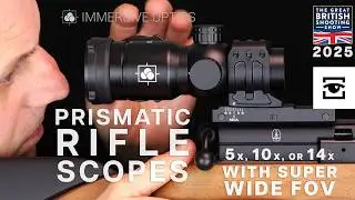 Immersive Optics Prismatic rifle scopes, with super wide field of view