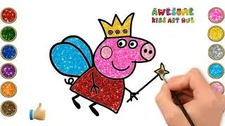 How to Draw Peppa Pig as a Fairy Princess ✨ | Easy Drawing & Coloring for Kids