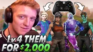Tfue DESTROYS A Team Of CONSOLE PLAYERS In A 1v4 Who Bet Him $2,000 They Would WIN!
