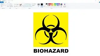 How to draw Biohazard Logo in step by step in Ms Paint | Biohazard Symbol Drawing.