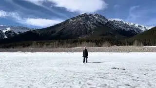 Windy day in Abraham Lake, Alberta