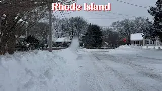 Winter Walk After Snowstorm in Rhode Island