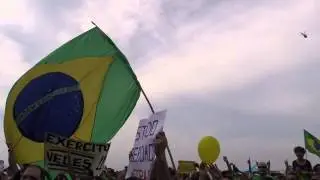 Manifestation du 15 mars 2015 contre la pr&eacute;sidente br&eacute;silienne Dilma Rousseff &agrave; Rio de Janeiro.