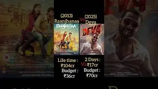 Deva Vs Raanjhanaa Box office collection #deva #shahidkapoor #shorts