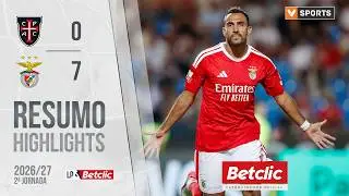 Resumo: Casa Pia 0-7 Benfica (Liga 26/27 #2)