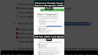NPTEL Advances in Strategic Human Resource Management HRM Week 2 Assignment Answers | noc26-mg15