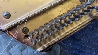 Restoring the spinet piano part 9 removing old bass strings for cleaning