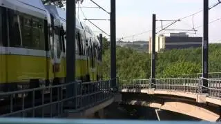 DART Train Arriving At Forest Lane Station In Dallas Texas