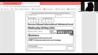 Edexcel IAL Business Unit 3 May 2025