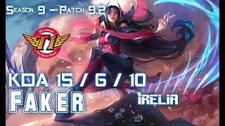 SKT Faker IRELIA vs LISSANDRA Mid - Patch 9.2 KR Ranked