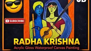 Acrylic Gloss Waterproof Radha KrishnaCanvas Painting #reels #art #fullpublic #shorts #subscribe 