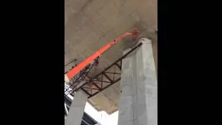 Cutting loaded stress cables under bay bridge