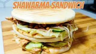 Chicken shawarma sandwich with sauce recipe by Billokadhaaba || chicken shawarma || shawarma bread 
